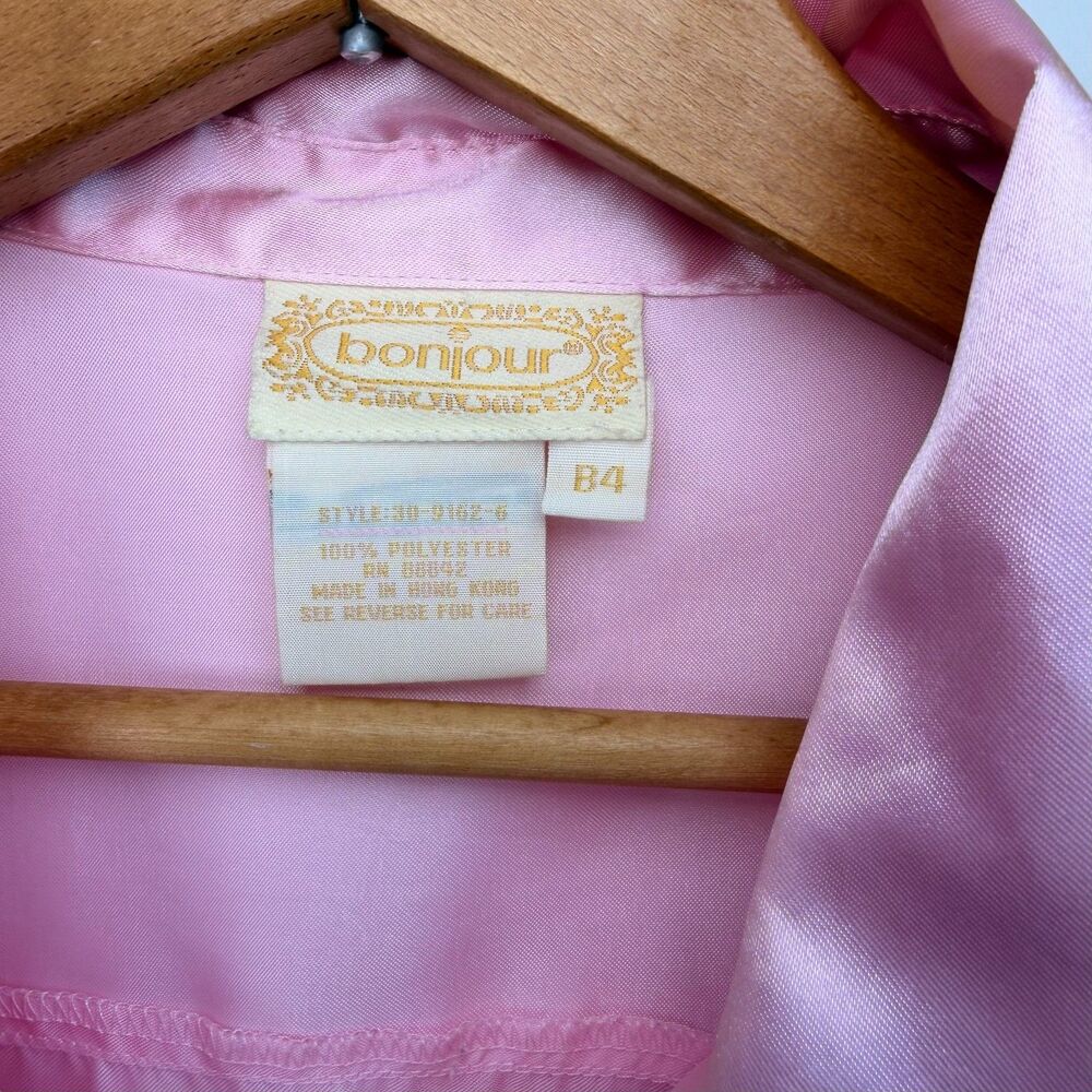 Vintage Bonjour Satin Button Down Loungewear - Picture 4 of 7